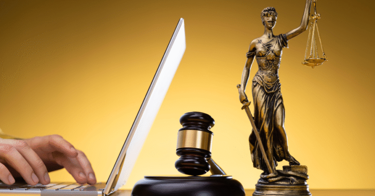 A UK lawyer using a mobile application to assist an immigration client with legal advice, showcasing digital tools that improve access to legal services.